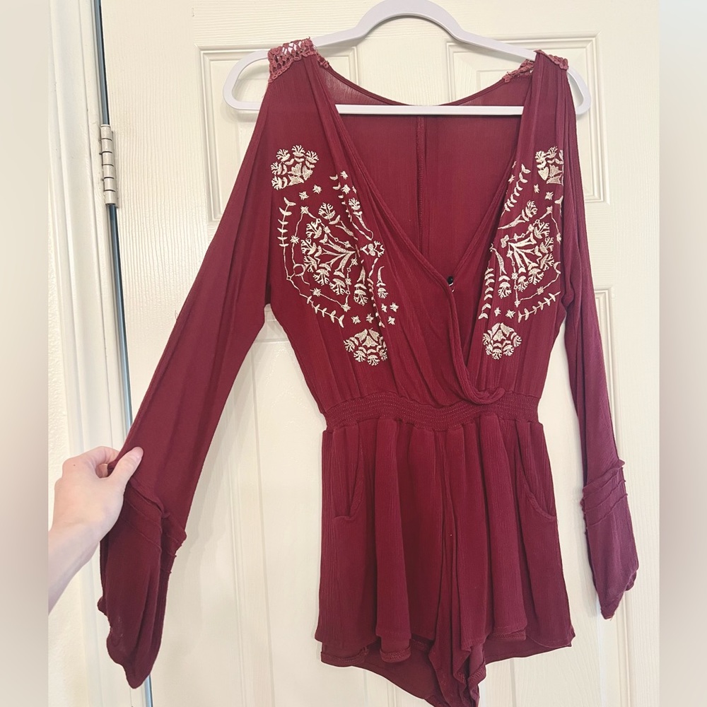 Cute Burgundy Romper